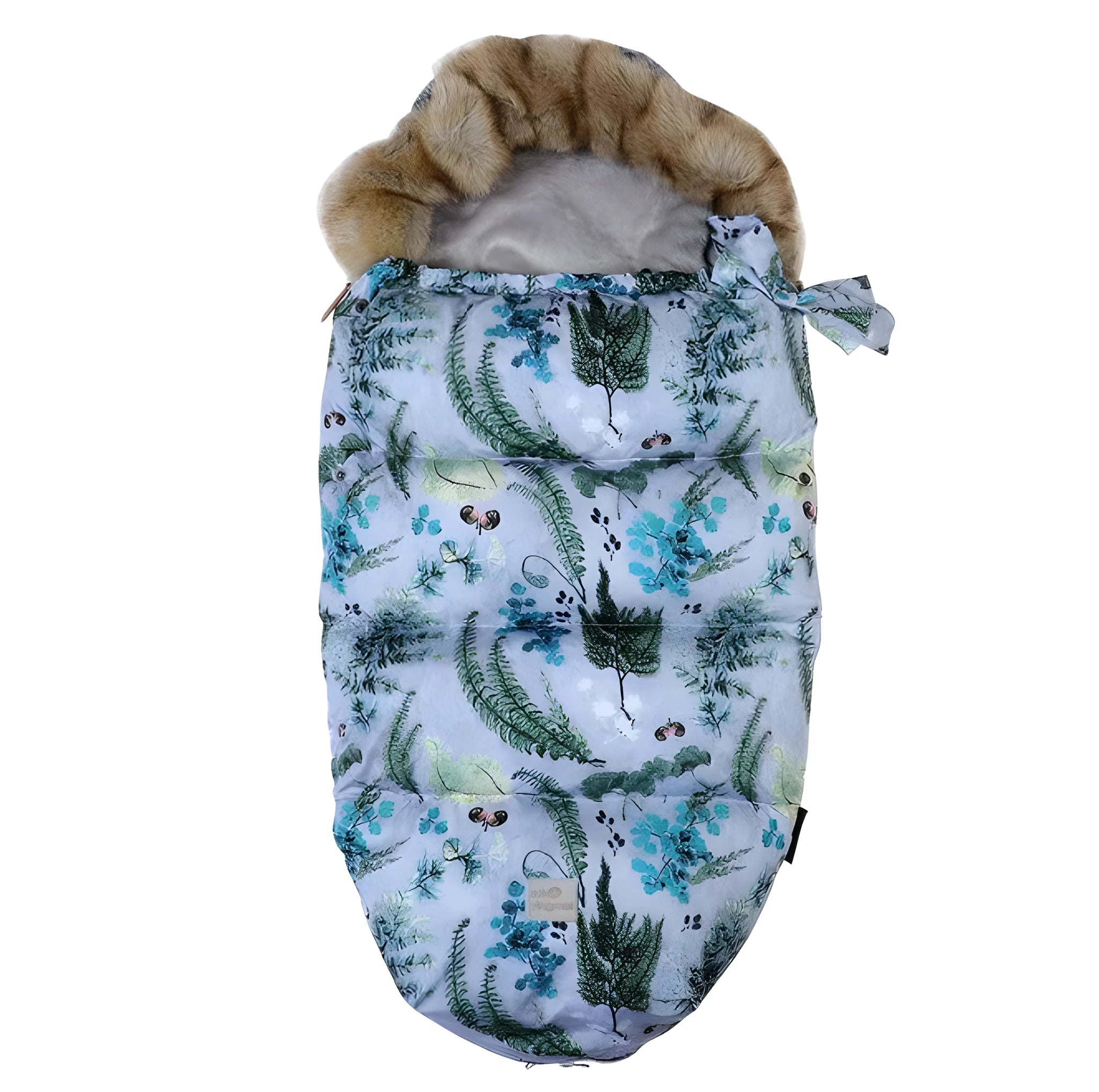 Baby stroller sleeping bag in polyester fibre with down cotton filling, measuring 46 by 95 centimetres, available in ten colours