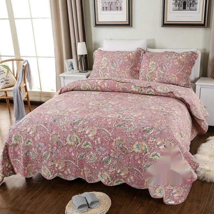 Pure cotton bedspread three-piece set with geometric pattern for 1.8 metre bed