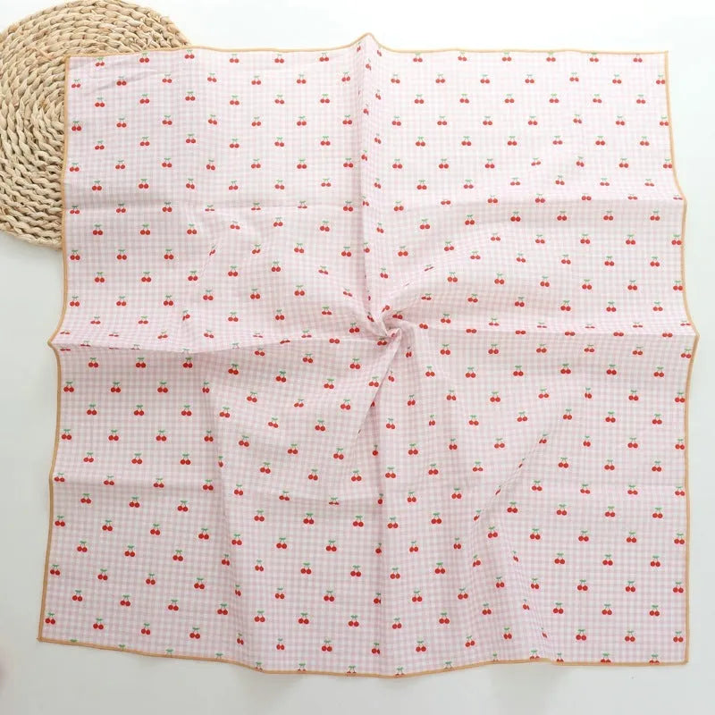 Women's pure cotton cashew print scarf hair band in brick red, 60x60cm square size