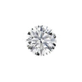 Round moissanite gemstone with eight hearts and eight arrows facet pattern on a white background.