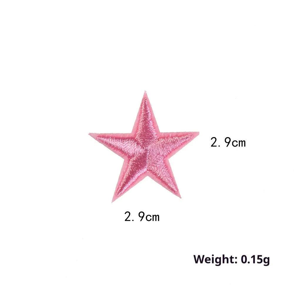 Colourful five-pointed star cloth embroidery stickers for DIY fabric decoration