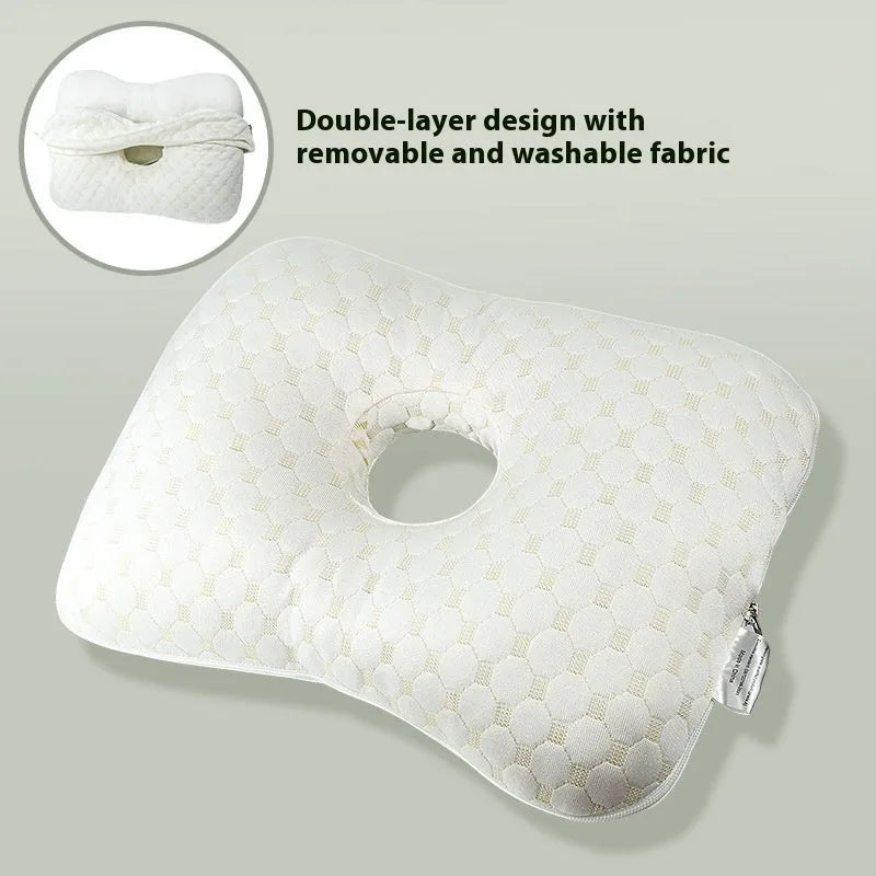 Beauty salon single hole ear pillow in New Chinese style, showing dimensions 39x28x6cm.
