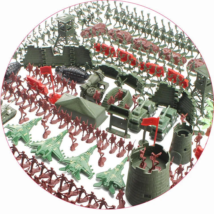 Small plastic soldier model set 500 pieces 4cm tall in photo colour