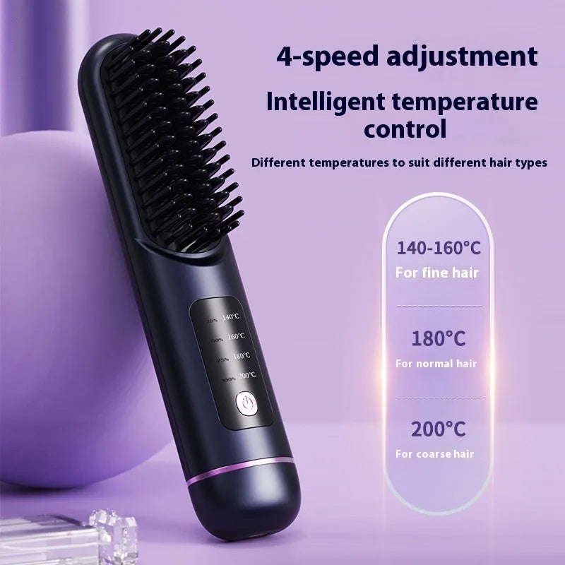 Portable charging negative ion hair comb in white, dark blue or grey colours