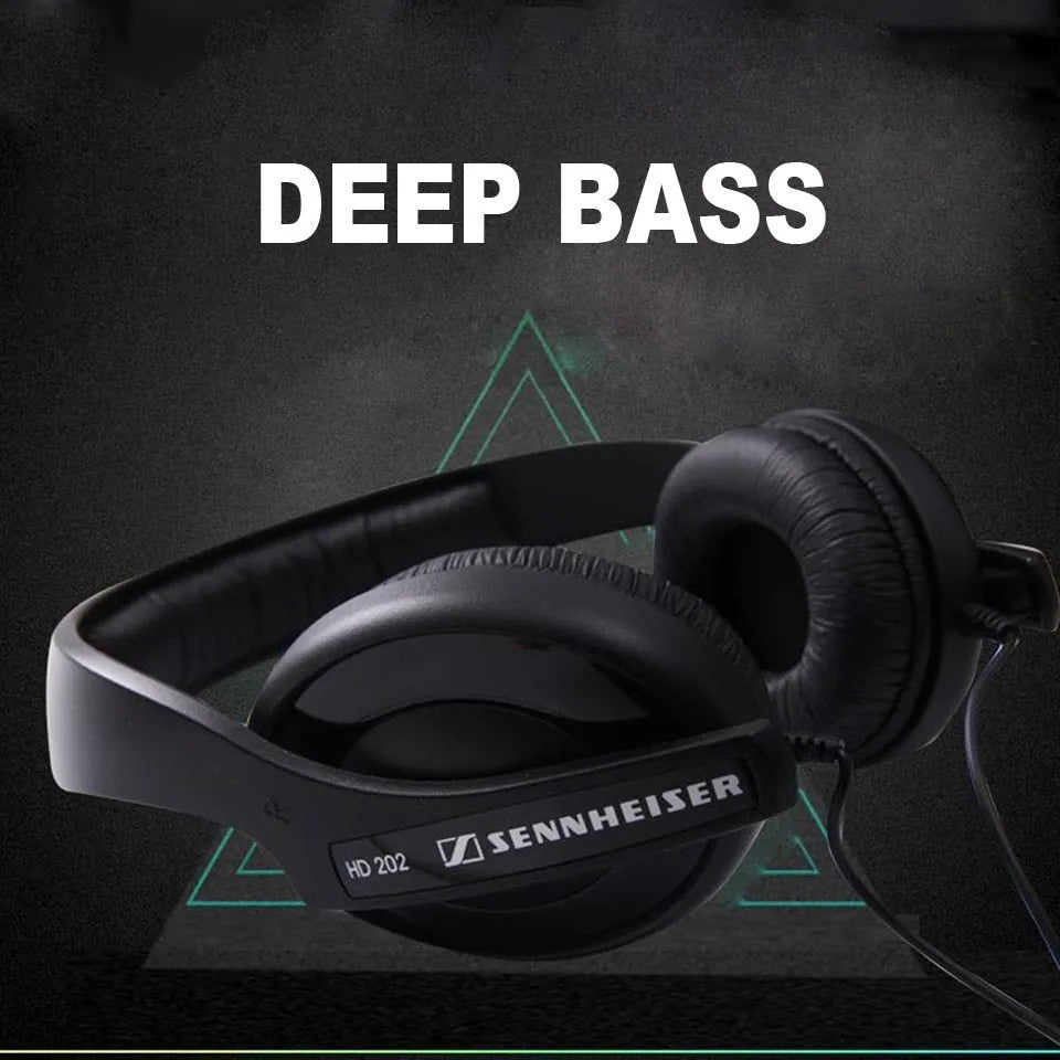 Black head-mounted monitor headphones with 40mm speakers showing 3.5mm plug and microphone