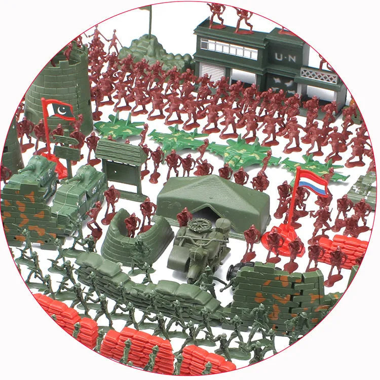 Small plastic soldier model set 500 pieces 4cm tall in photo colour