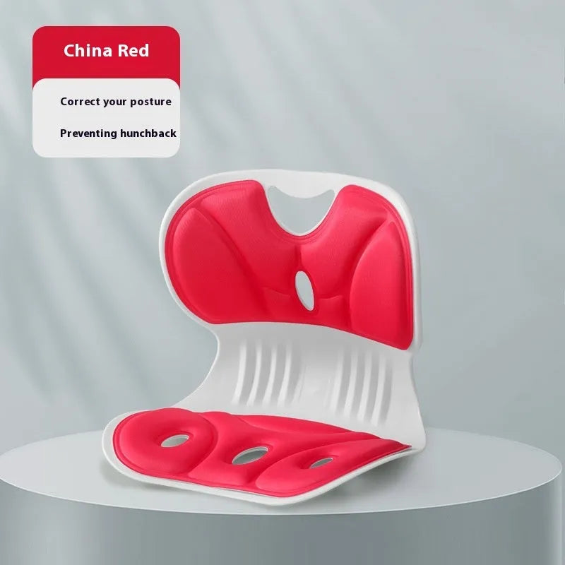 Memory foam seat cushion for lumbar support with fixing band in various colours