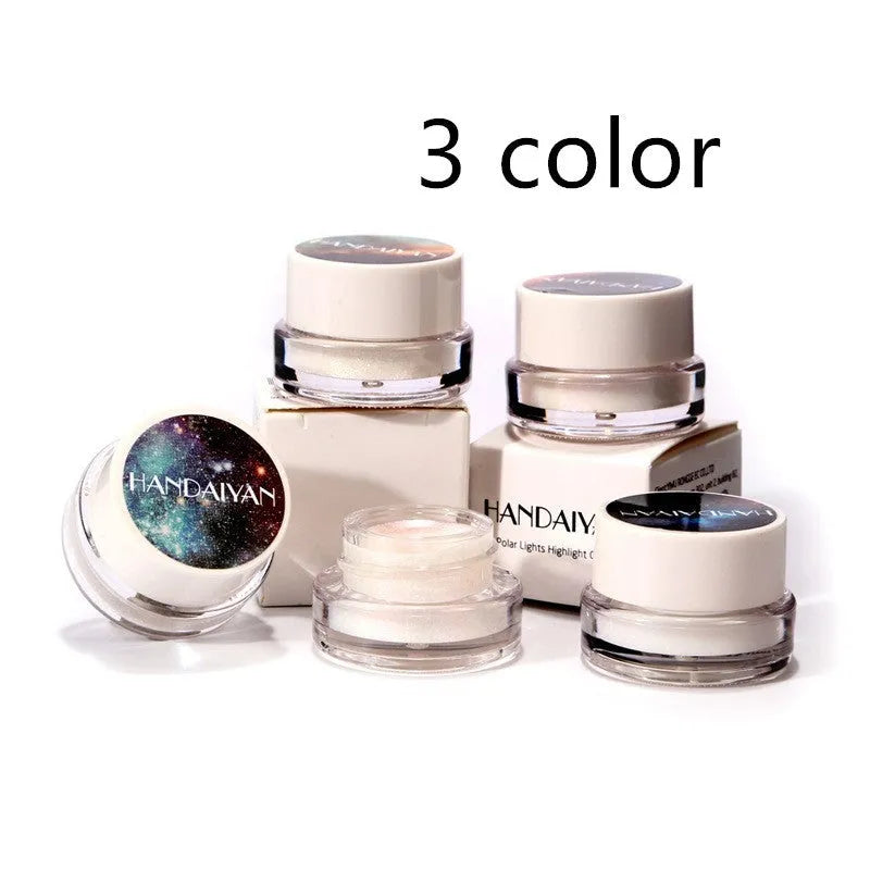 5-colour Aurora Chameleon highlighter shimmer eyeshadow bronzer contour palette in compact 3.5cm by 2.5cm size