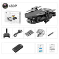 Mini folding drone 4K WiFi FPV in black with foldable arms and LED lights