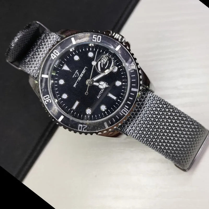 Nylon watch strap in five colours with integrated strap design for 20mm and 22mm watches