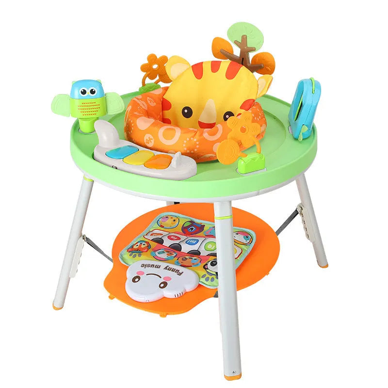 Three-in-one baby jumping chair with bouncing gymnastic rack in Yaya duck design with musical cushion