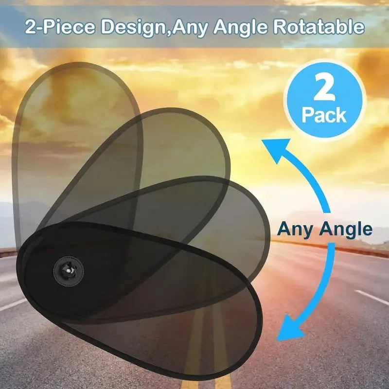 Black adjustable car side window sunshade with suction cups for baby sun protection