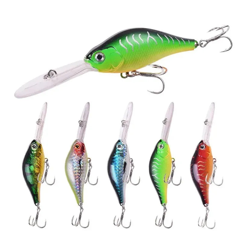 Little Fat Man 10.5cm deep diving mino fishing lure with long tongue board in various colour options