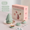 Rechargeable pink silicone multi-head neck massager in gift box with hot compress function