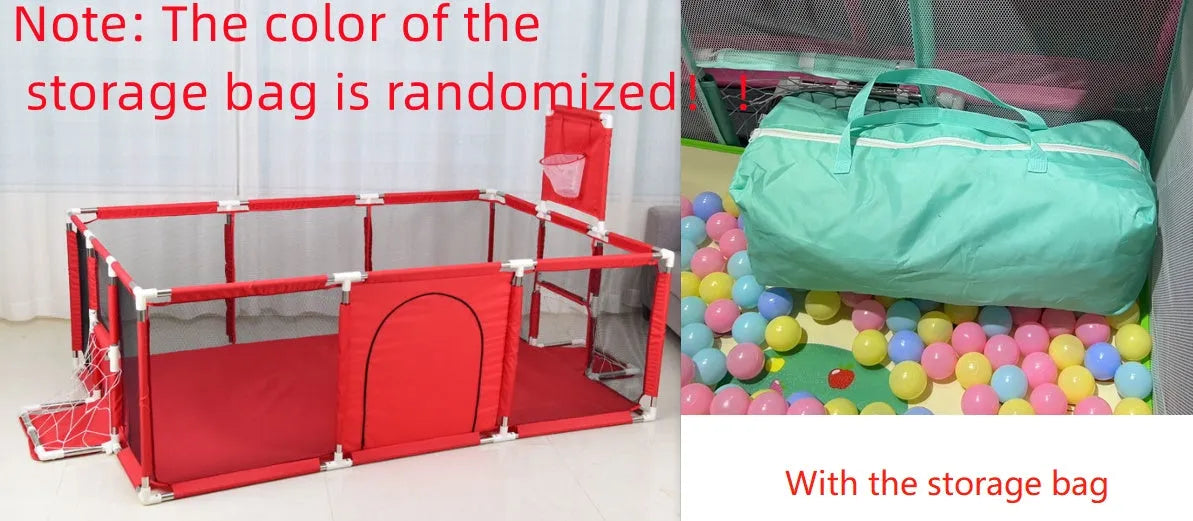 Children's tent playpen with Oxford cloth fence and stainless steel frame in dark grey, 1.22x2.3x1.05m, for indoor play