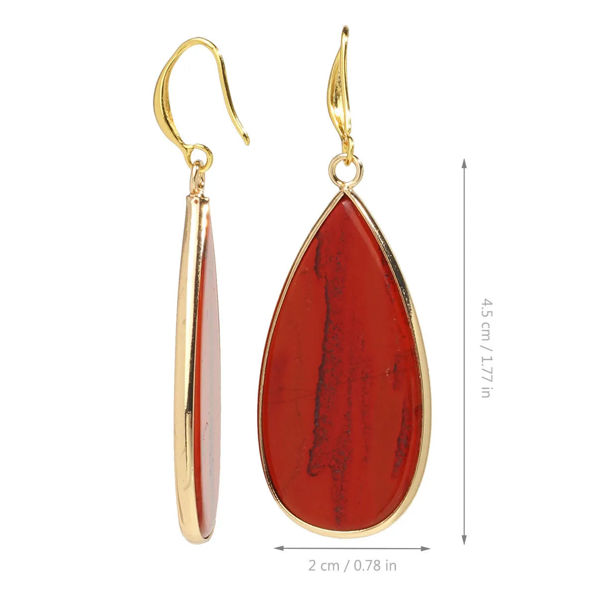 Vintage stone drop earrings in Tigereye with manual craftsmanship and water droplet shape