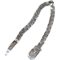 Women's 925 sterling silver geometric chain belt bracelet platinum plated 21cm length 6mm width SL0560