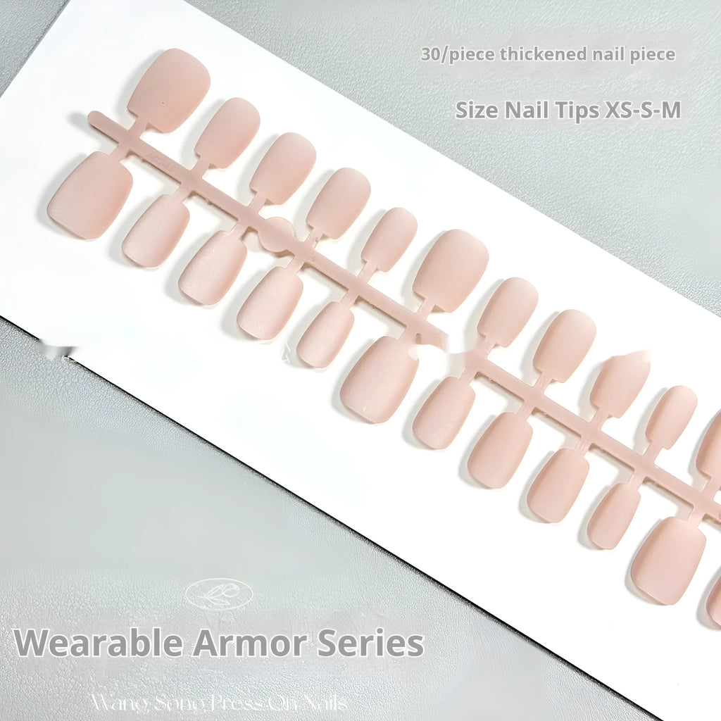 Set of Frosted Velvet and Cat's Eye effect false nails in short ladder sizes on a clear background.