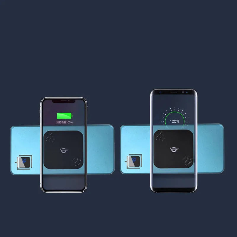 Alloy mobile power bank with LCD display showing capacity available in black silver red and blue