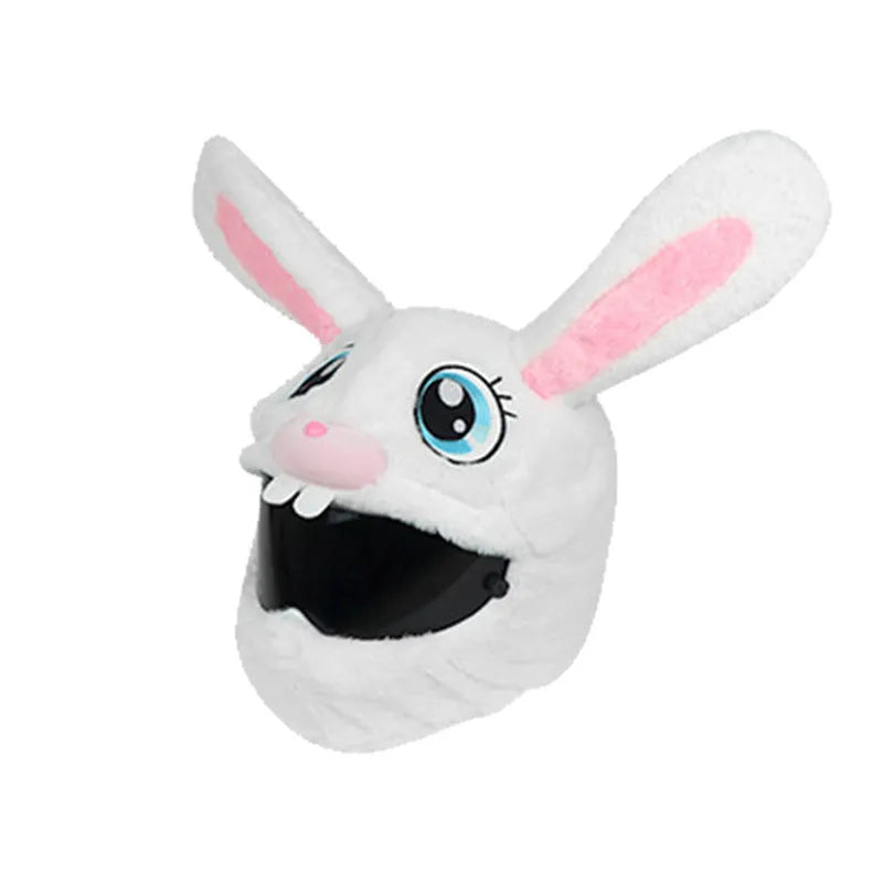 White rabbit head decorative cover for electric motorcycle helmets