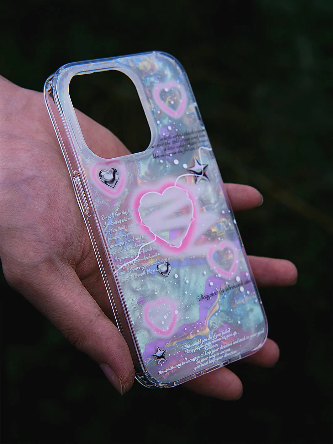Shell Pattern Double-layer Printing Phone Case TPU Anti-fall Protective Cover for iPhone 12 13 14 15 Series Including Pro Pro Max Plus in Love Fragments Colour