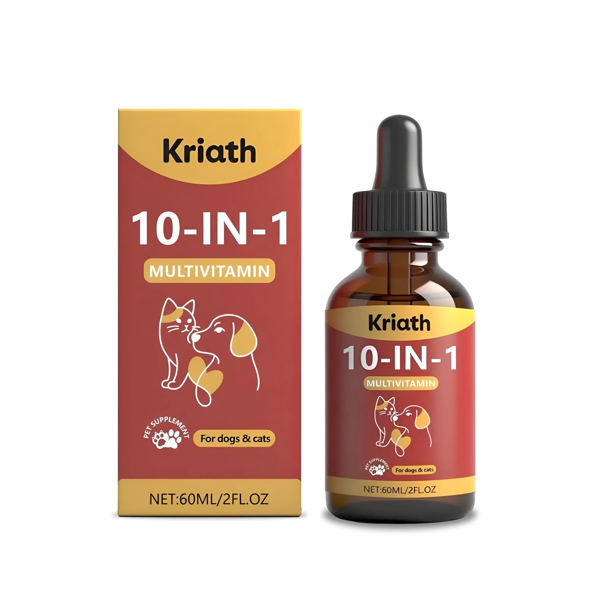 60ml bottle of pet multivitamin oral liquid supplement with cranberry and glucosamine.
