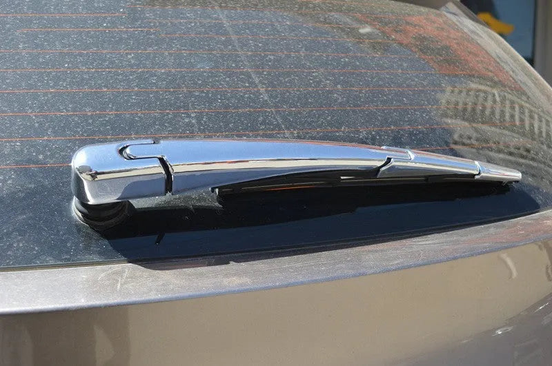 Set of four silvery ABS plastic rear window wiper cover trims for a Hyundai car.