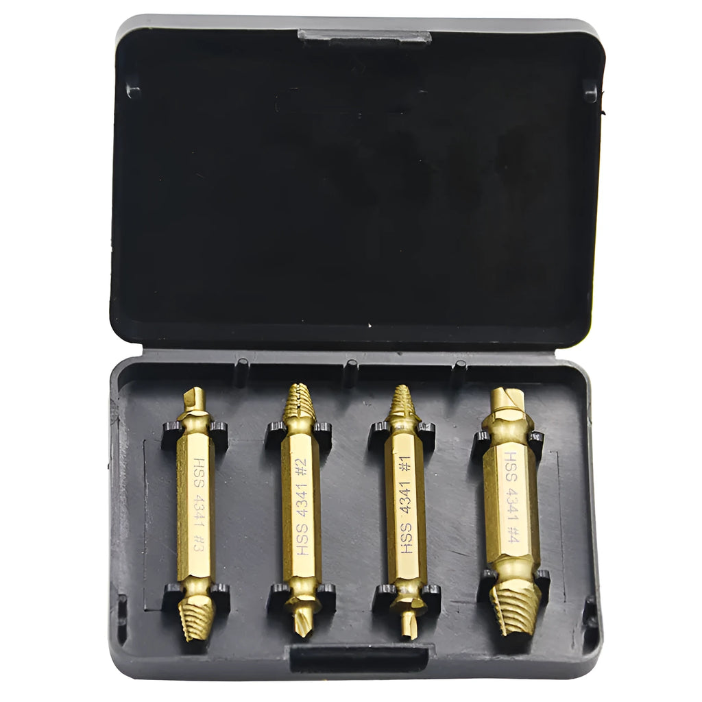 4341 high-speed steel screw extractor set for removing stripped screws and iron nails