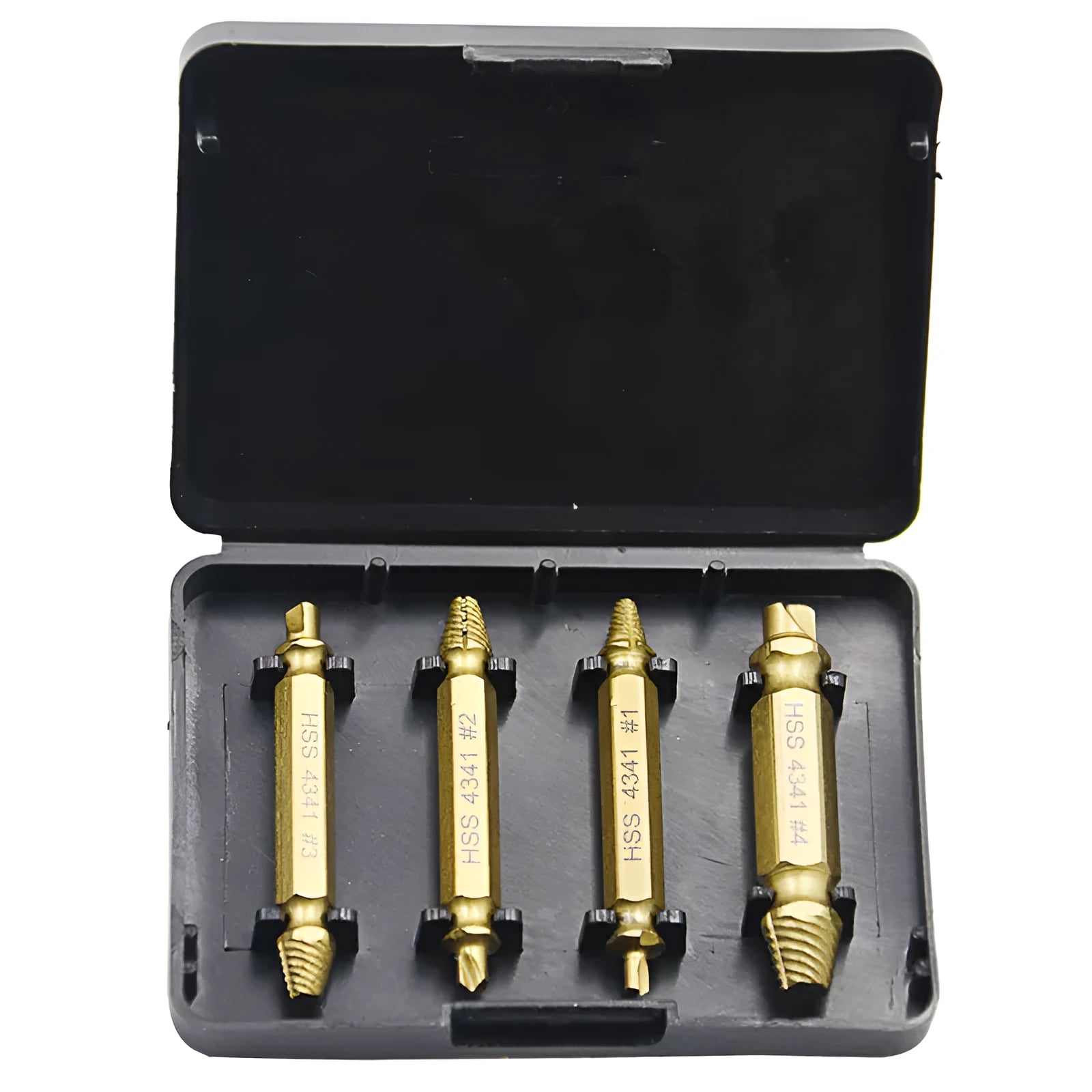 4341 high-speed steel screw extractor set for removing stripped screws and iron nails