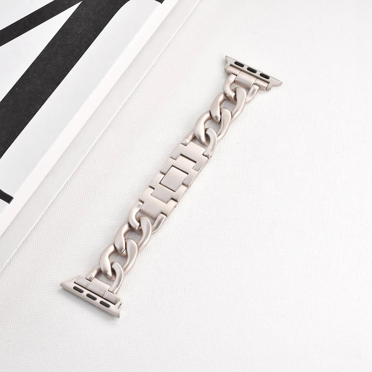 Denim chain metal Apple Watch strap in silver, black, gold, rose gold or Starlight colour options