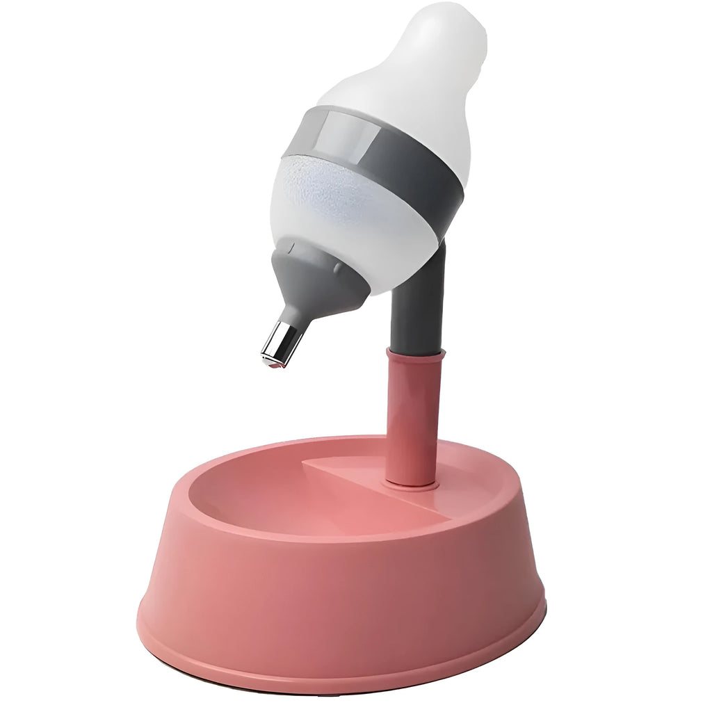 Green height-adjustable standing water dispenser for cats and dogs with detachable pole and ball-tip nozzle