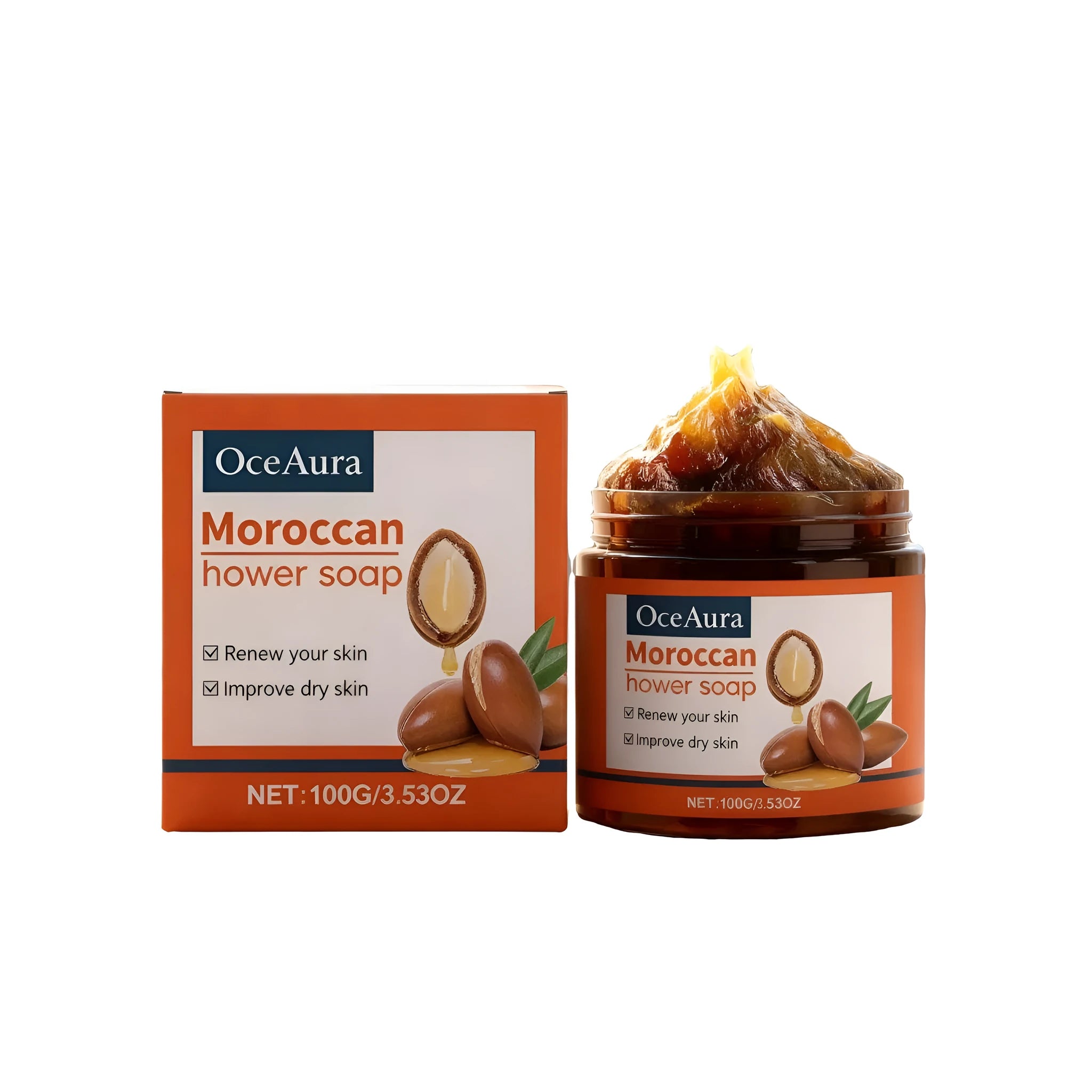 Moroccan Bath Soap Cream 100g tube with argan oil, coconut oil, olive oil and vitamin C