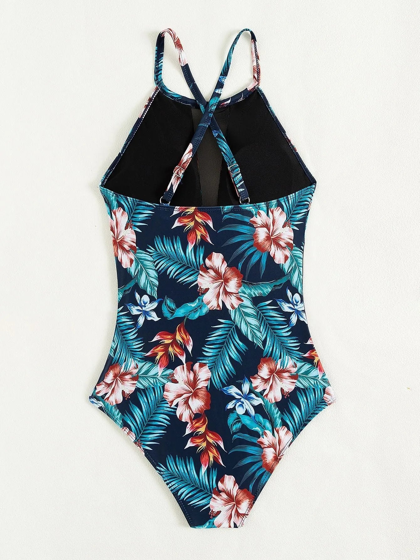 Women's deep V-neck one-piece swimsuit in a solid or gradient colour.