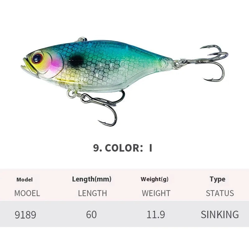 60mm 11.9g long-range submerged biomimetic fishing bait in multiple colour options