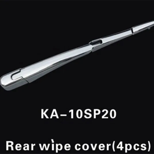 Set of four silvery ABS plastic rear window wiper cover trims for a Hyundai car.