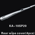 Set of four silvery ABS plastic rear window wiper cover trims for a Hyundai car.