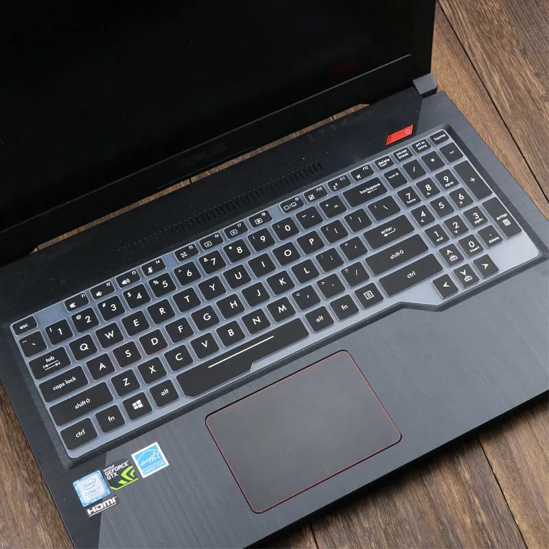 ASUS Flight laptop keyboard protective film cover in various colour options including blue, mint, and gradient patterns.
