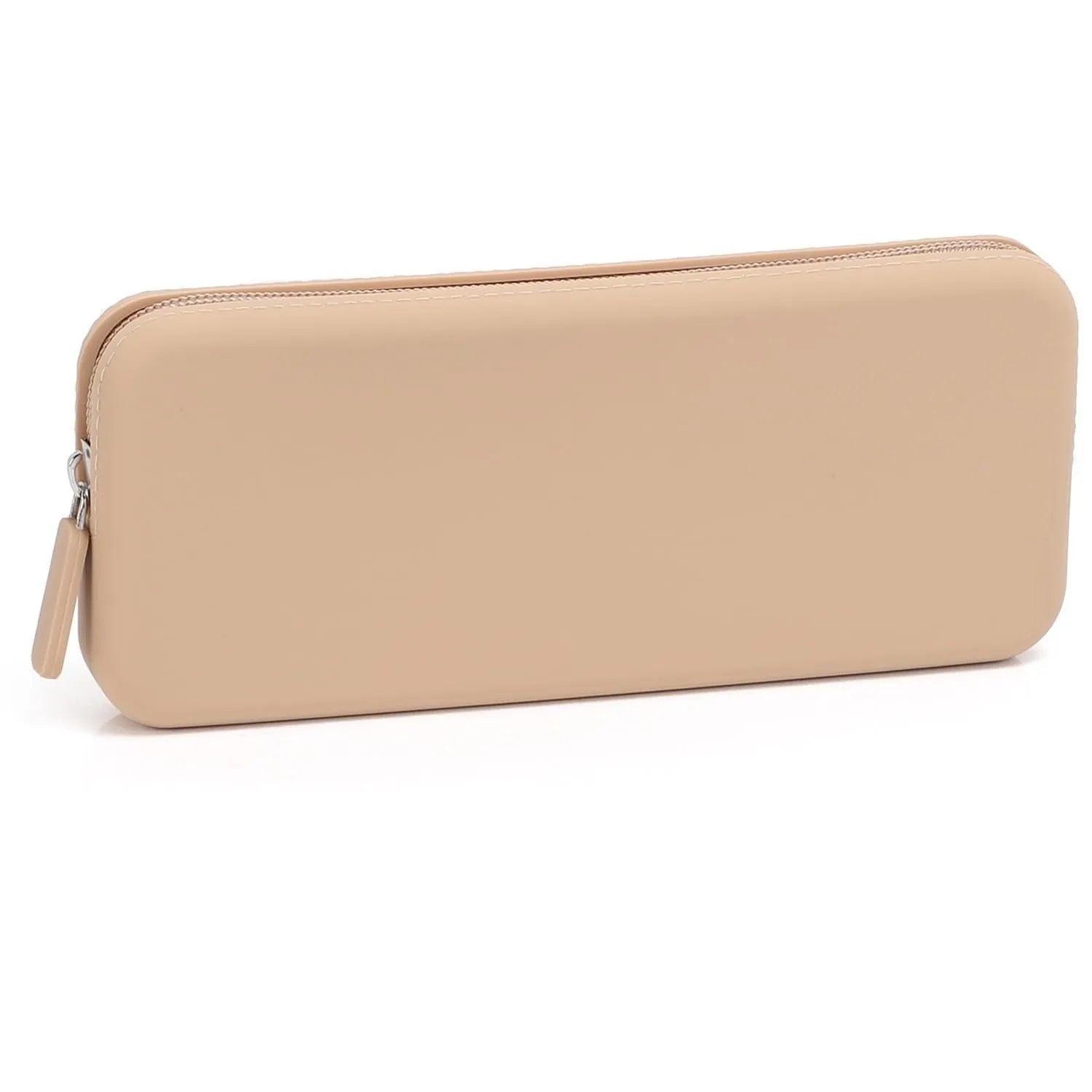 Silicone dustproof travel makeup brush storage bag in various colours, showing size 20x8x2.5cm.