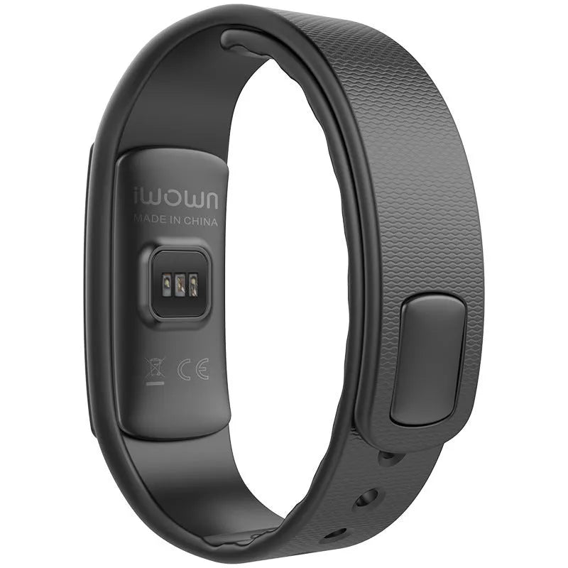 I6 smart sports bracelet with 0.96-inch touchscreen display on wrist showing health metrics