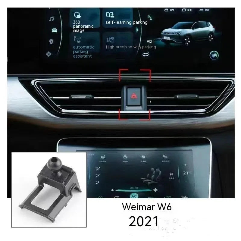 GOODWAY car mobile phone bracket mounted on dashboard with 360-degree rotation capability