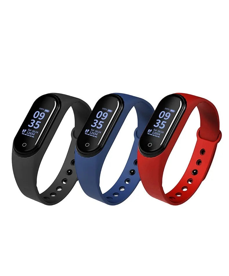 Waterproof multi-function electronic watch 635X smart bracelet sport tonneau shape plastic mirror black dial