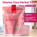 Bottle of uterine care herbal tea with 30 tea bags, GMP and HALAL certified, for women's daily wellness