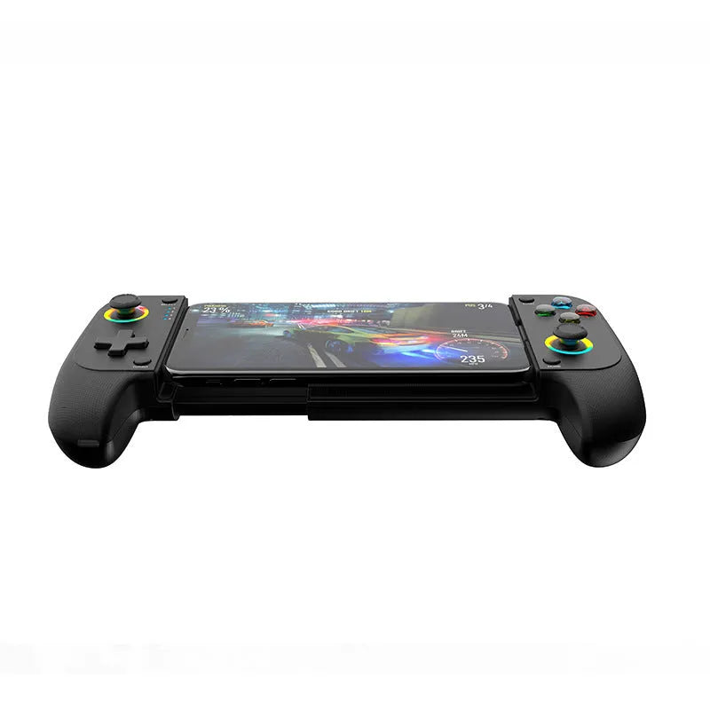 Bluetooth wireless game controller for mobile phones in black, red and blue, or white