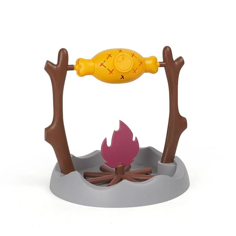 Barbecue-style cat food feeder toy with tumbling design and leakage food dispenser