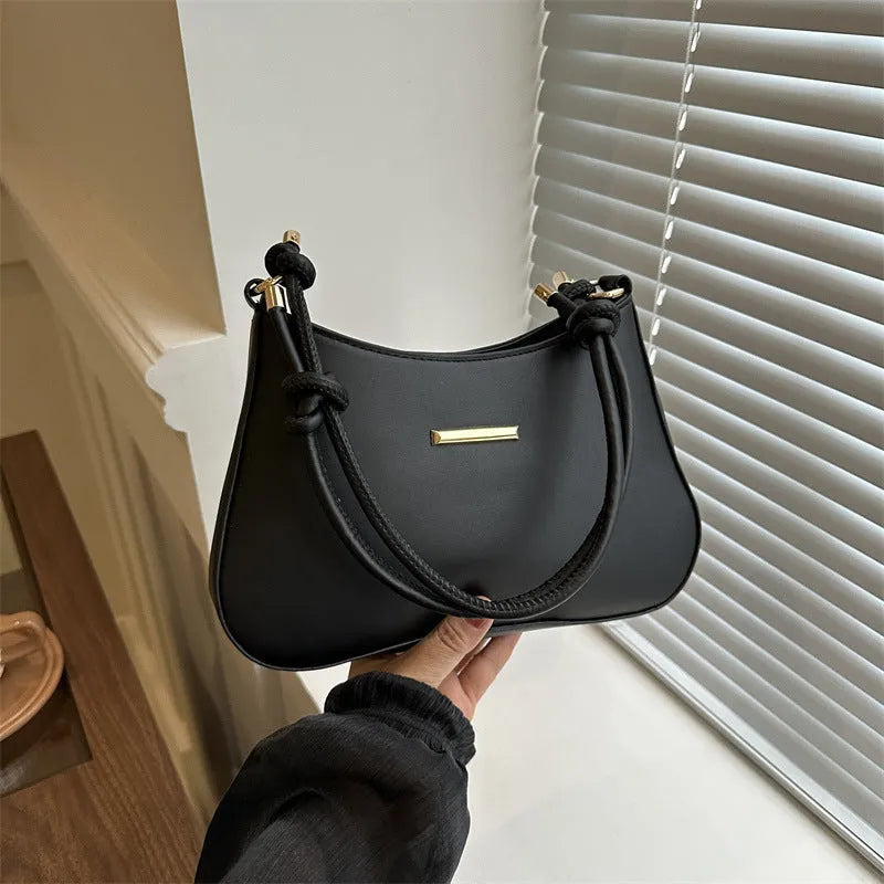 Women's hand-held armpit small square bag in PU material, horizontal square shape with three-dimensional pocket, available in multiple colours