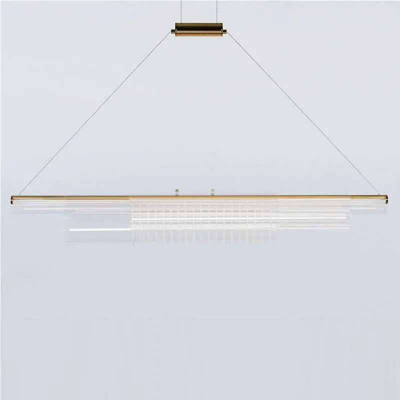 Modern glass pendant lamp with iron body and LED lighting in three size options
