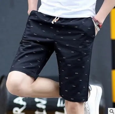 Men's thin cotton summer shorts with lace-up placket in multiple colour options showing mid-waist design