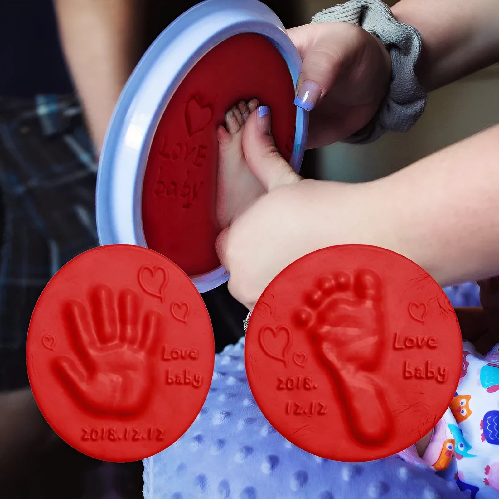 Soft non-toxic clay paste for baby handprint or footprint in 10 colours