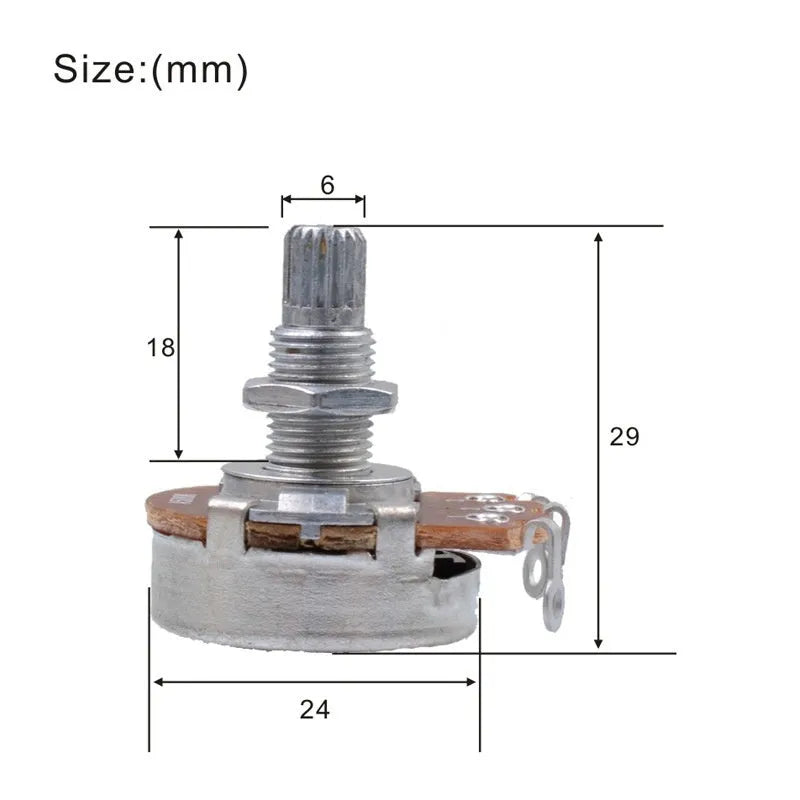 Metal electric guitar potentiometer knob replacement part for volume and tone controls