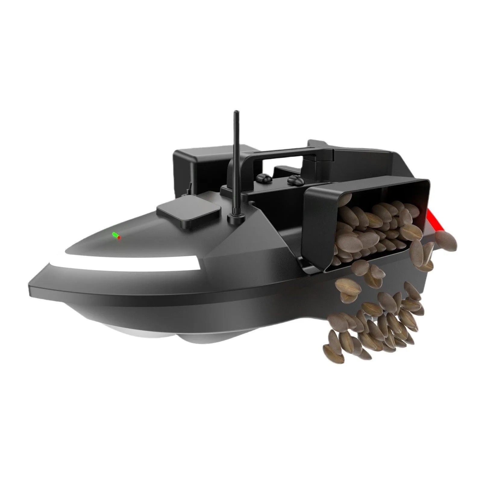 V020 GPS remote control fishing boat with black or luminous yellow hull and handbag